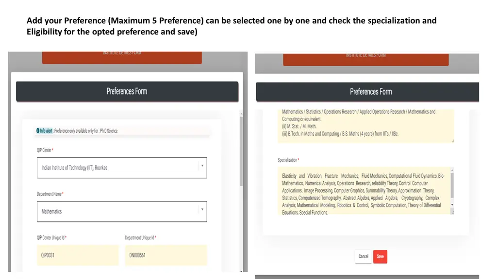 add your preference maximum 5 preference