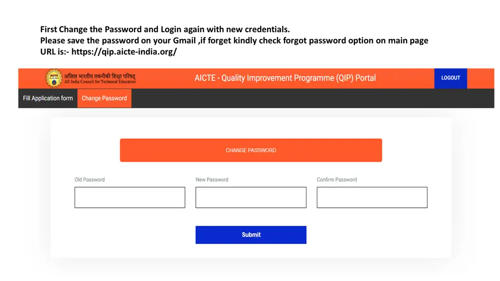 first change the password and login again with