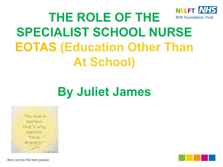 the role of the specialist school nurse eotas