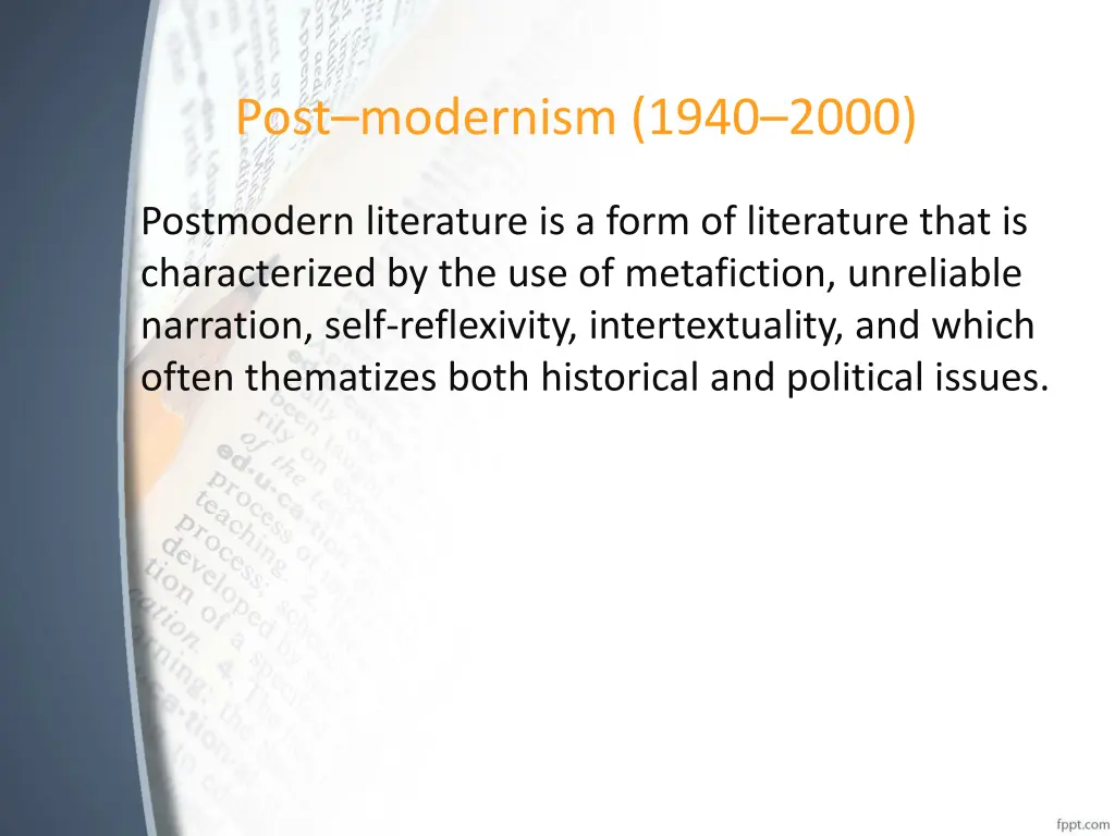 post modernism 1940 2000