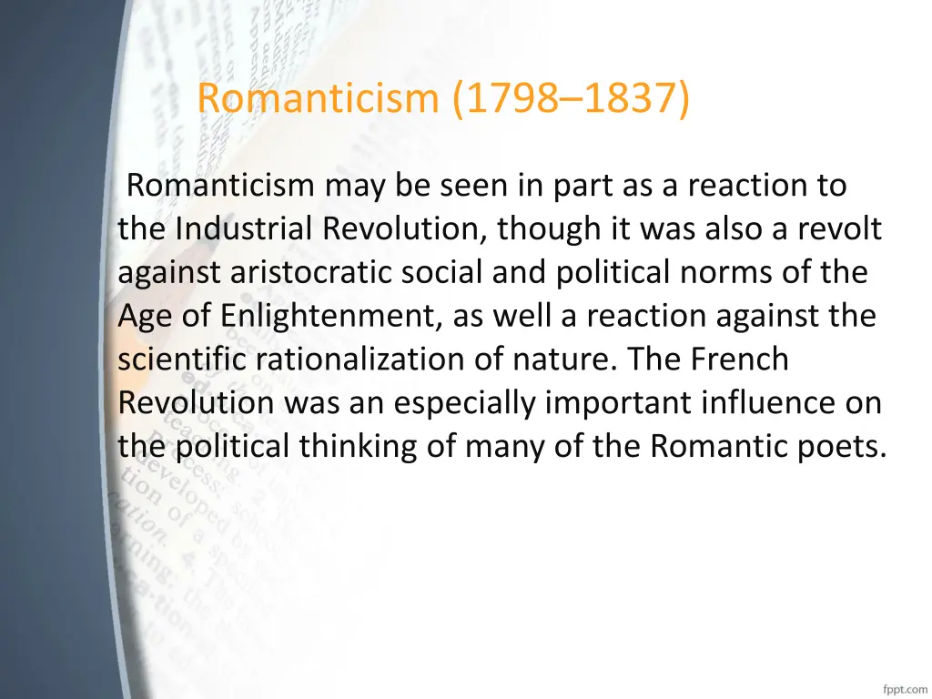 romanticism 1798 1837 1