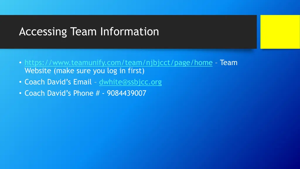 accessing team information