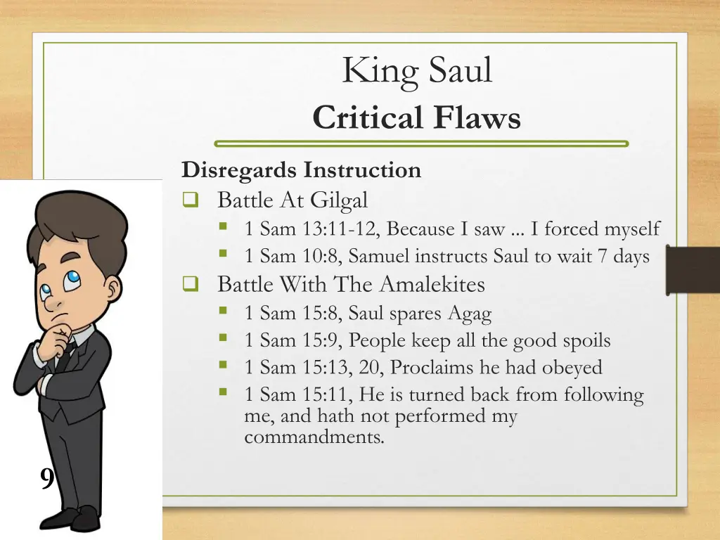 king saul critical flaws