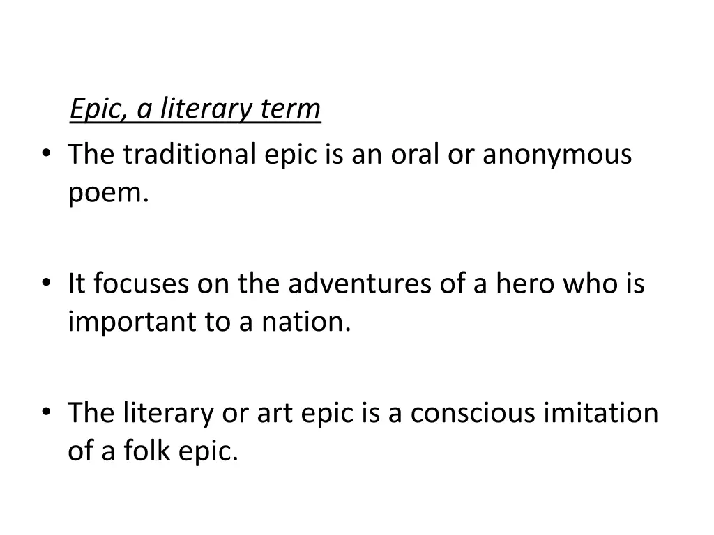 epic a literary term the traditional epic