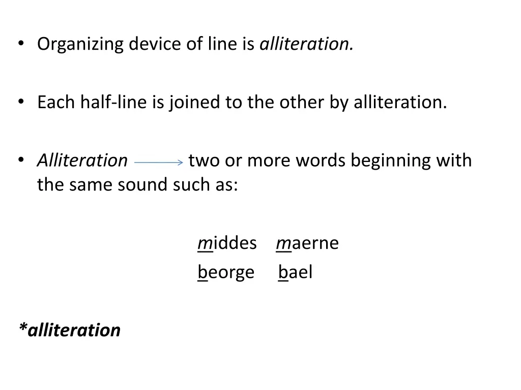 organizing device of line is alliteration