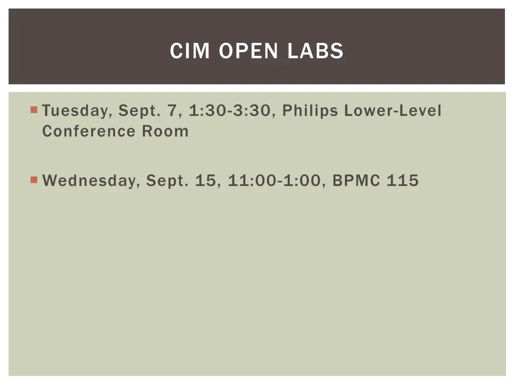 cim open labs