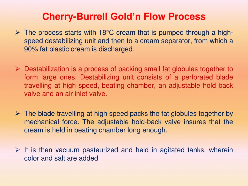 cherry burrell gold n flow process