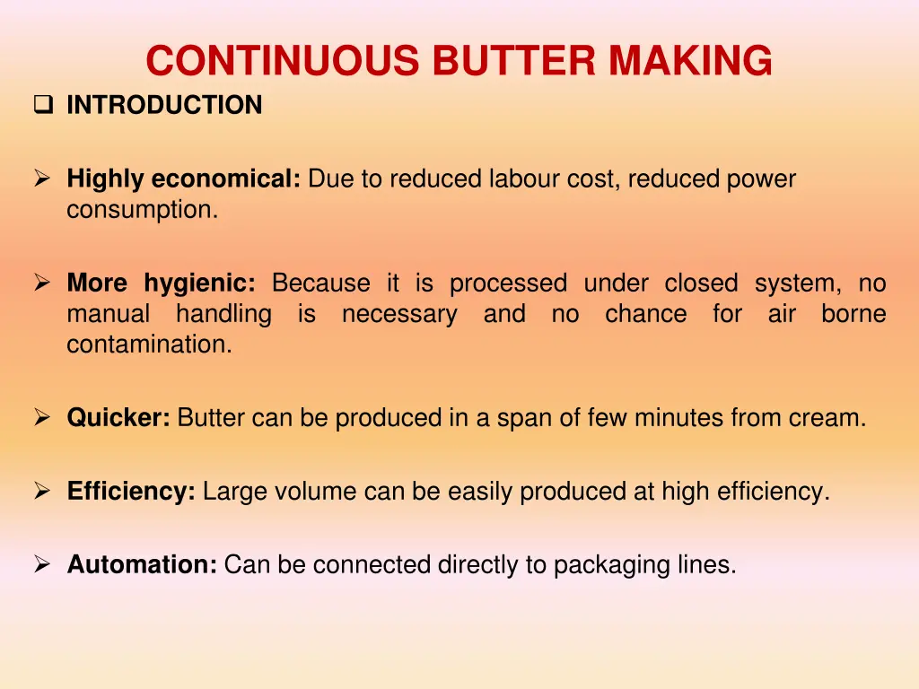 continuous butter making introduction