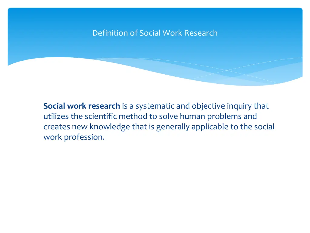 definition of social work research