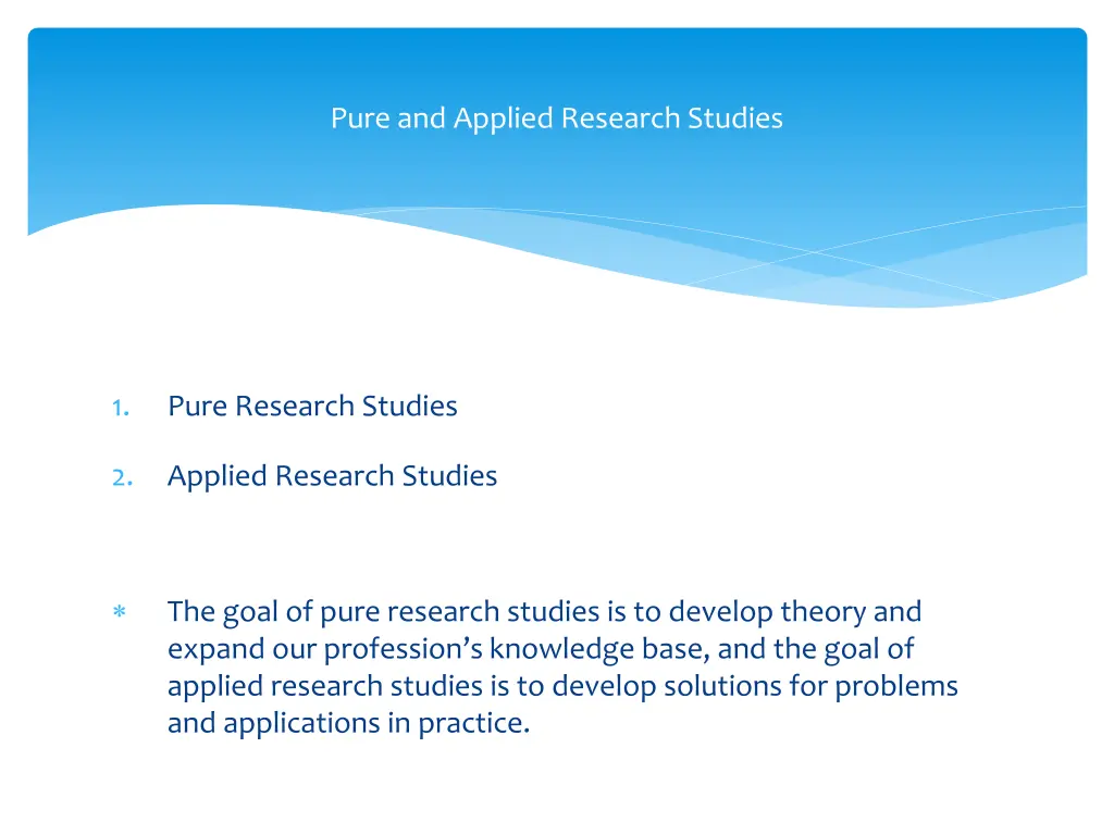 pure and applied research studies