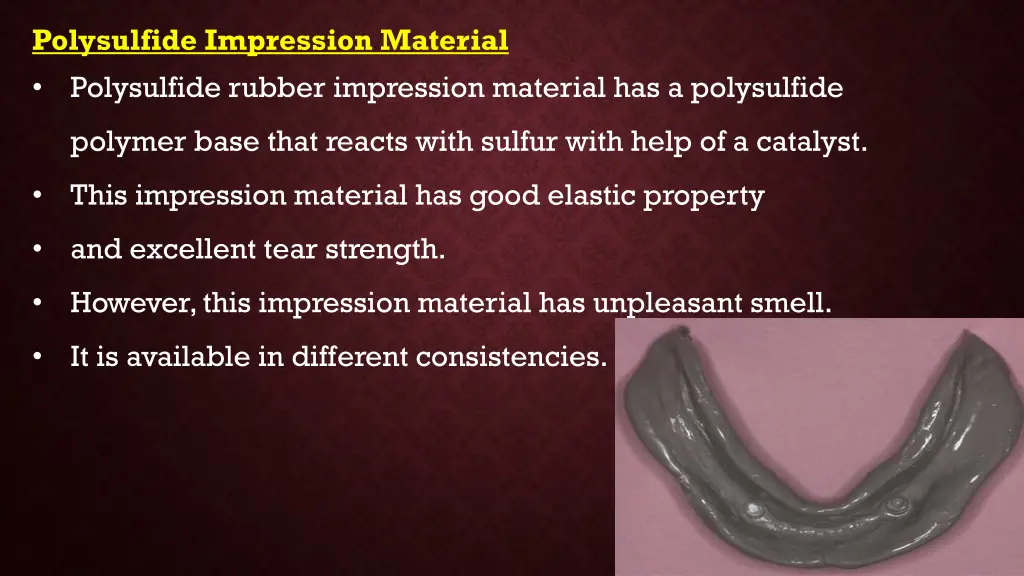 polysulfide impression material polysulfide