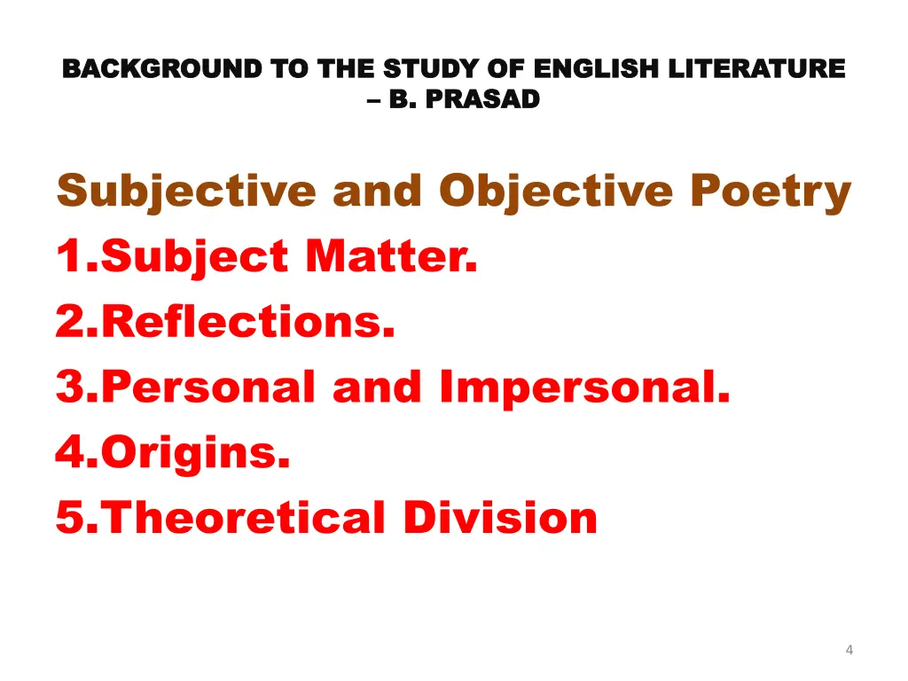 background to the study of english literature 1