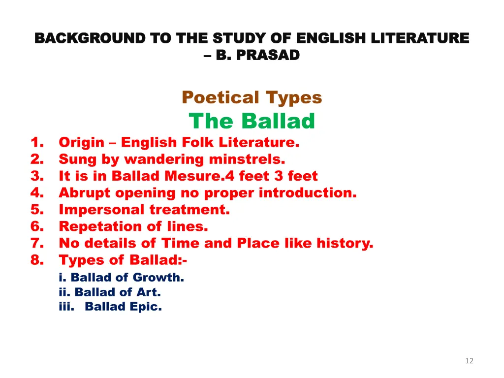 background to the study of english literature 9