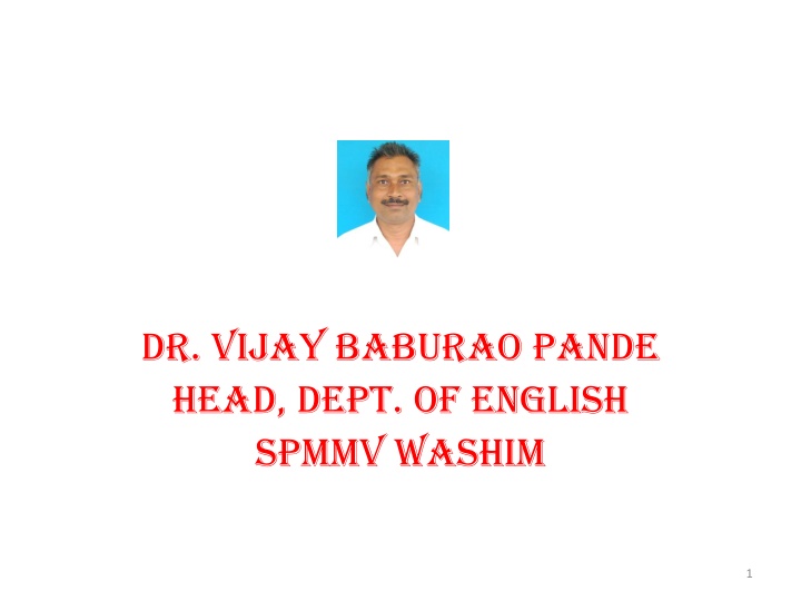 dr vijay baburao pande head dept of english spmmv