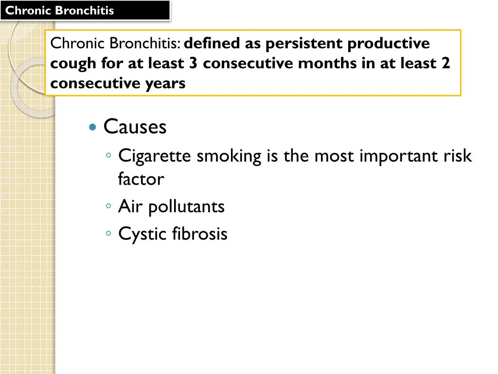 chronic bronchitis