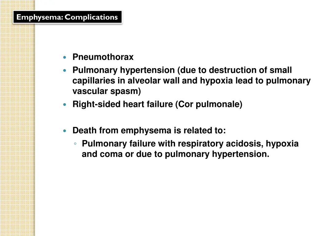 emphysema complications