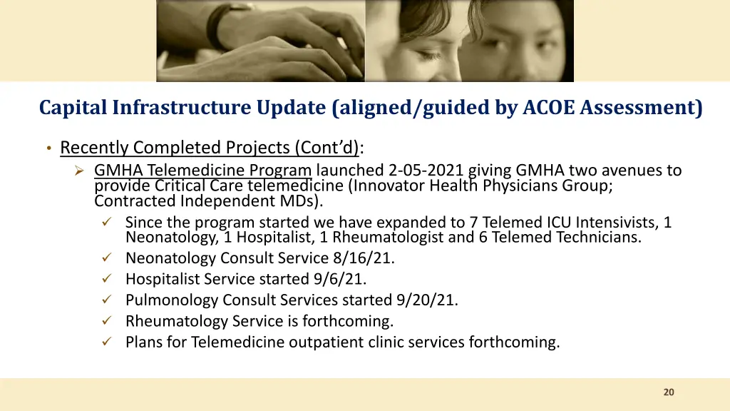 capital infrastructure update aligned guided 1