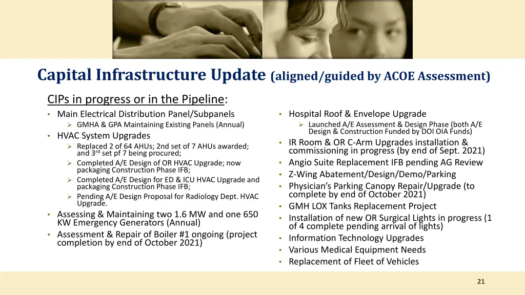 capital infrastructure update aligned guided 2