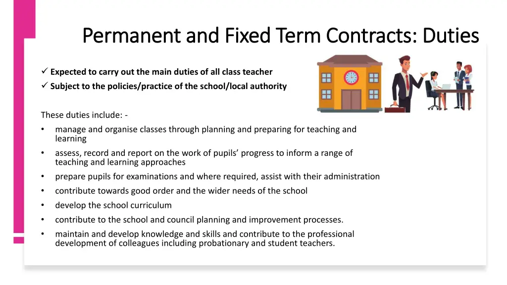 permanent and fixed term contracts duties