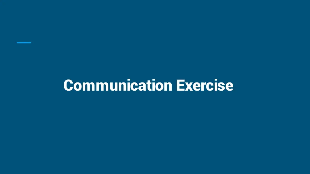 communication exercise