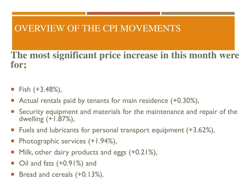 overview of the cpi movements 1