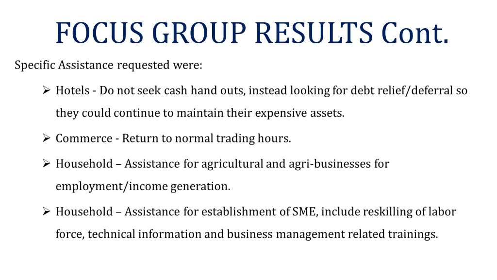 focus group results cont