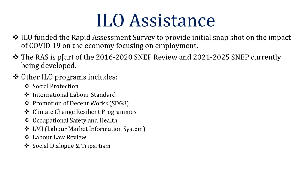 ilo assistance