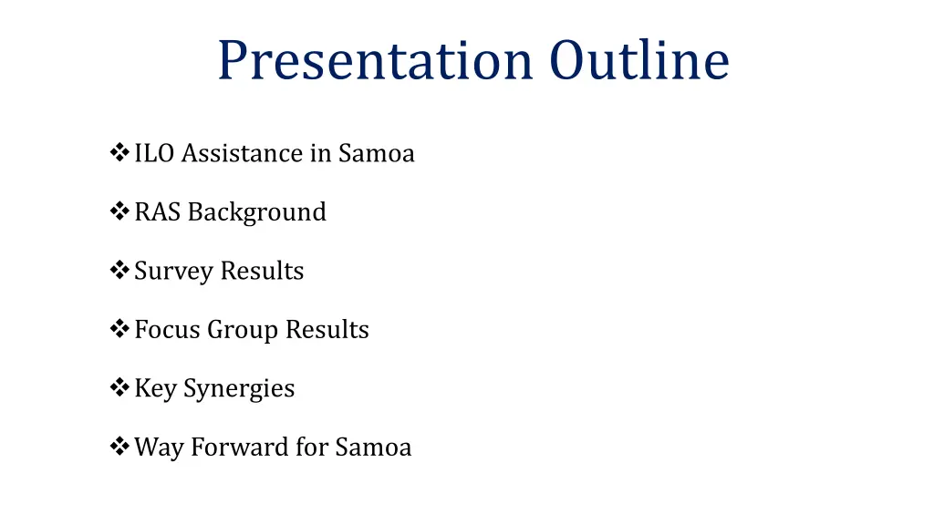 presentation outline