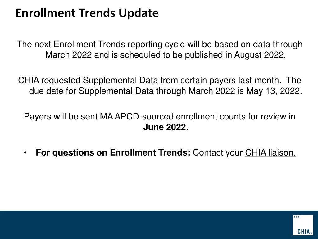 enrollment trends update