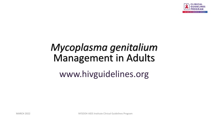 mycoplasma genitalium management in adults