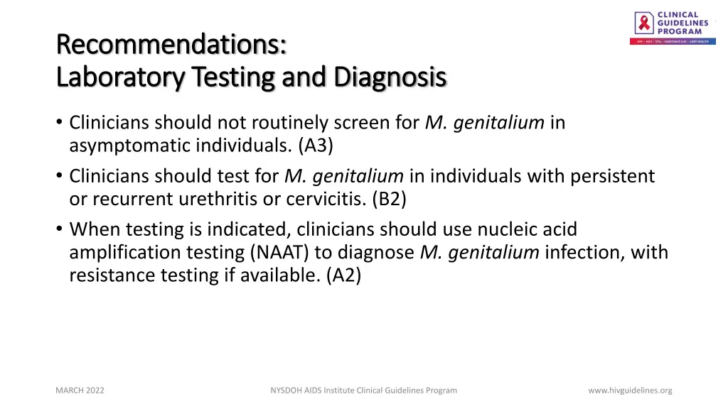 recommendations recommendations laboratory