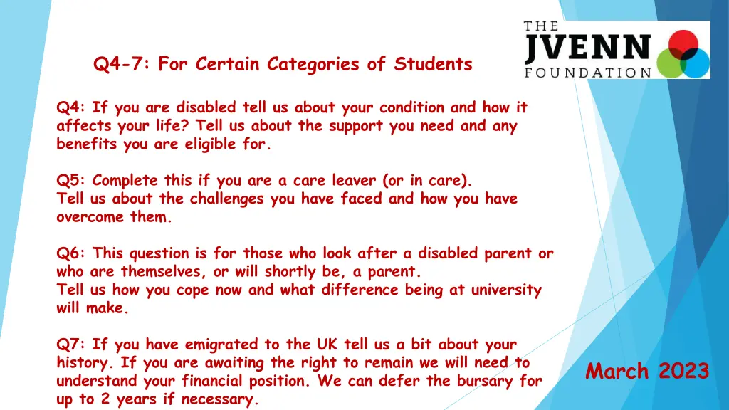 q4 7 for certain categories of students