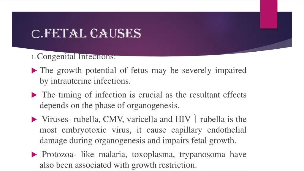 c fetal causes