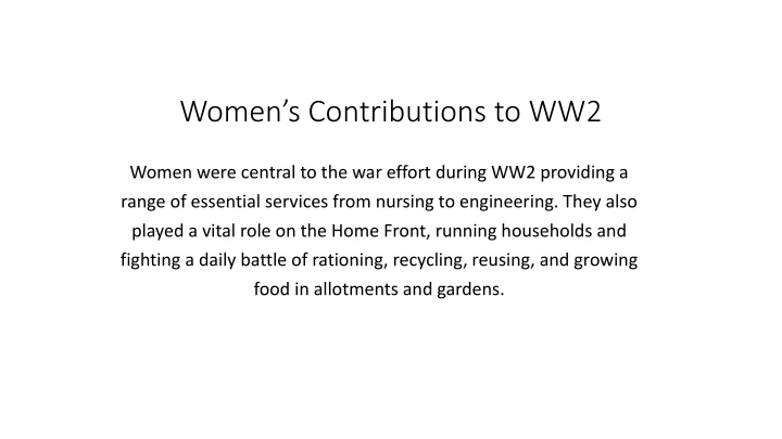 women s contributions to ww2