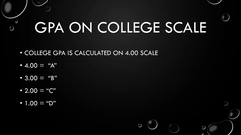 gpa on college scale