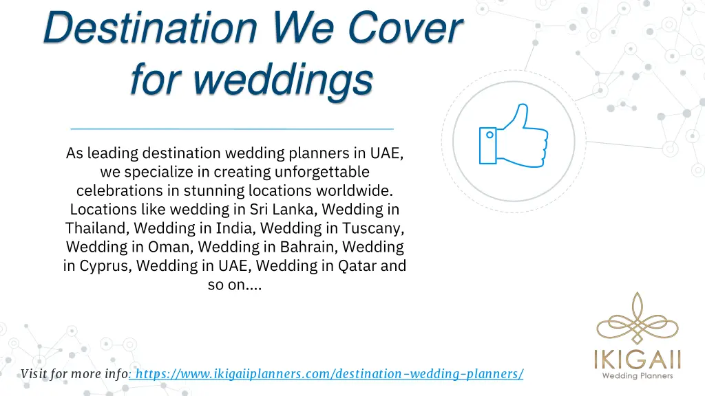 destination we cover for weddings