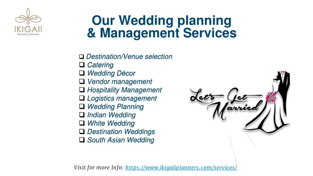 our wedding planning management services