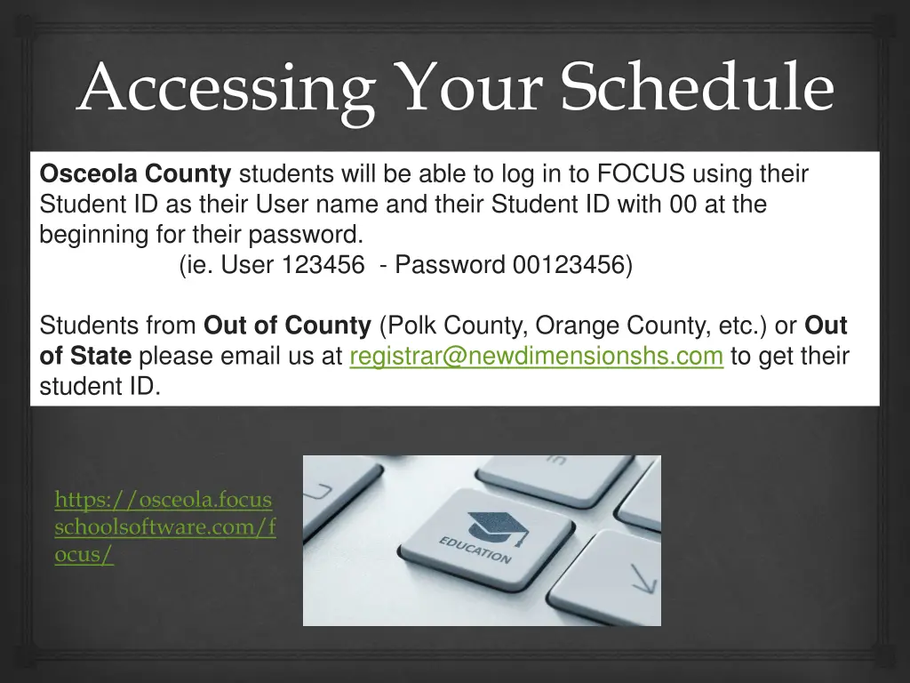 accessing your schedule