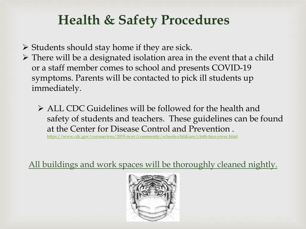 health safety procedures