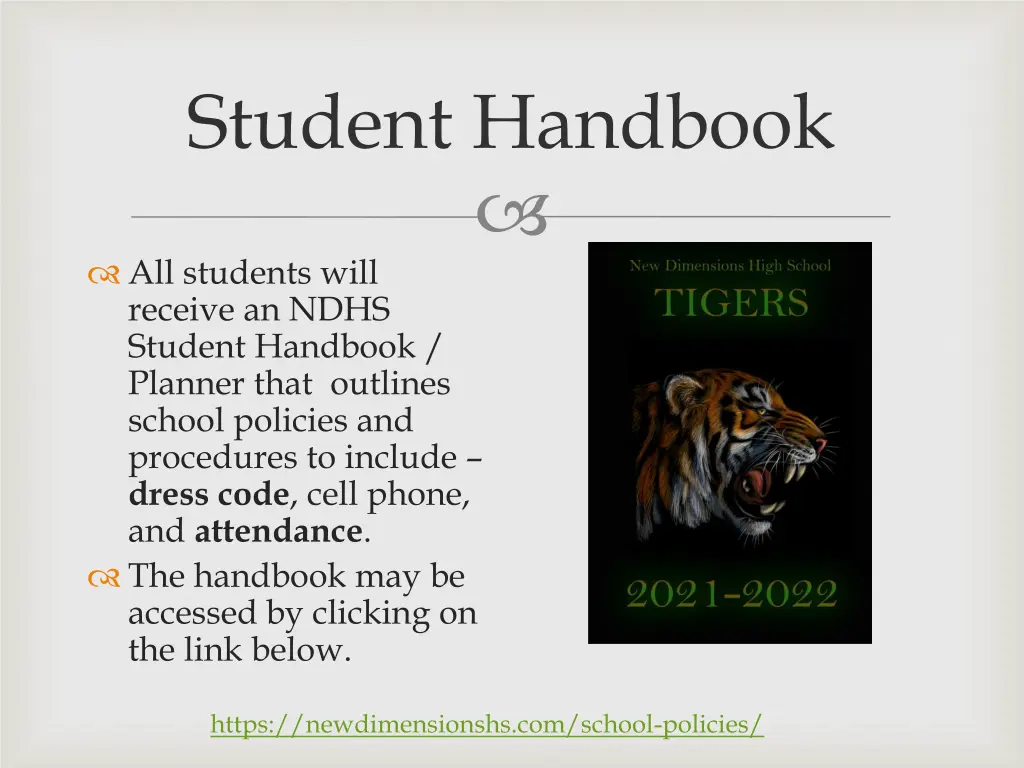 student handbook