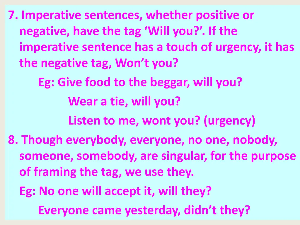 7 imperative sentences whether positive