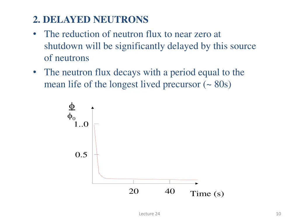 2 delayed neutrons the reduction of neutron flux