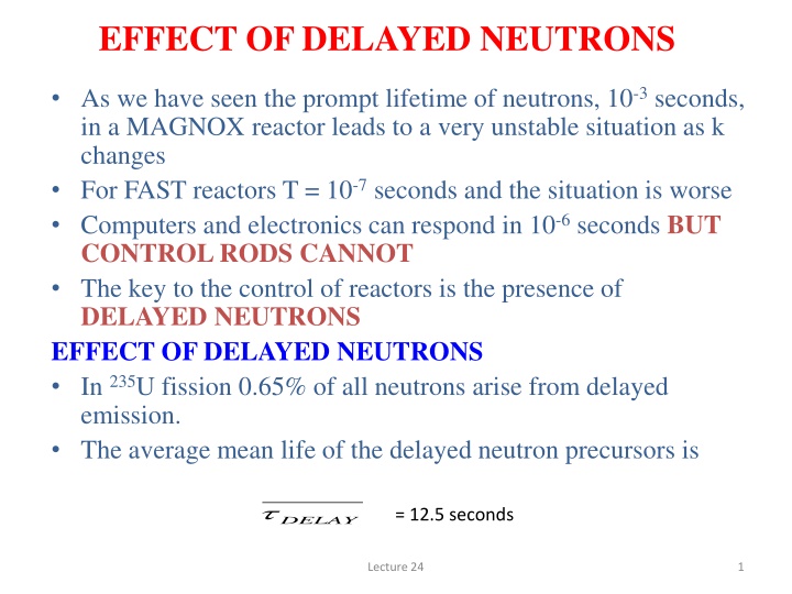 effect of delayed neutrons