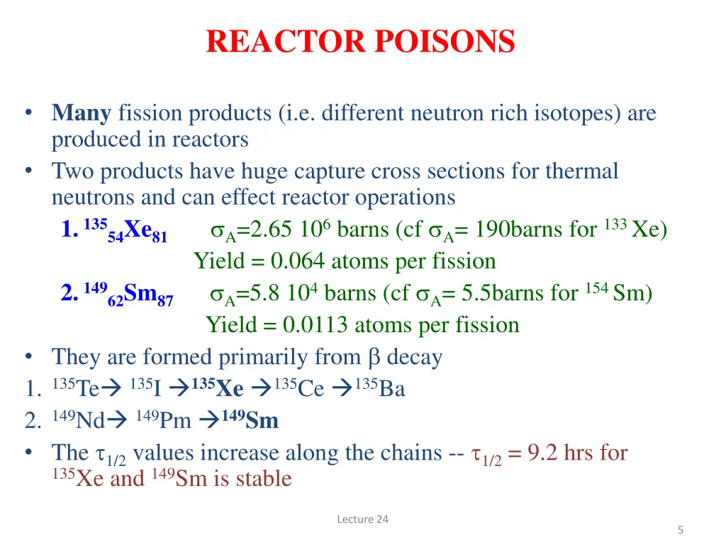 reactor poisons