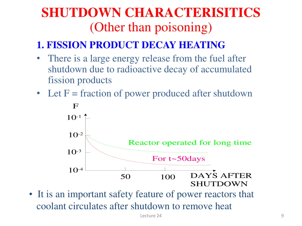 shutdown characterisitics other than poisoning