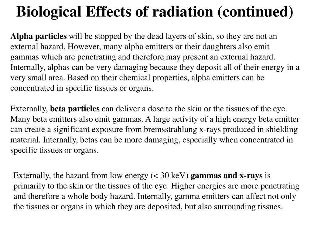 biological effects of radiation continued 1