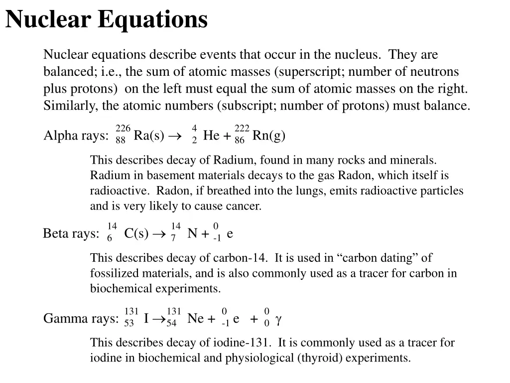 nuclear equations