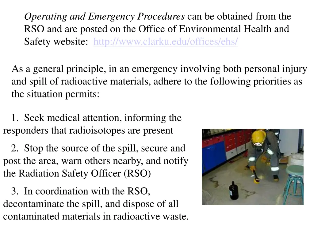 operating and emergency procedures