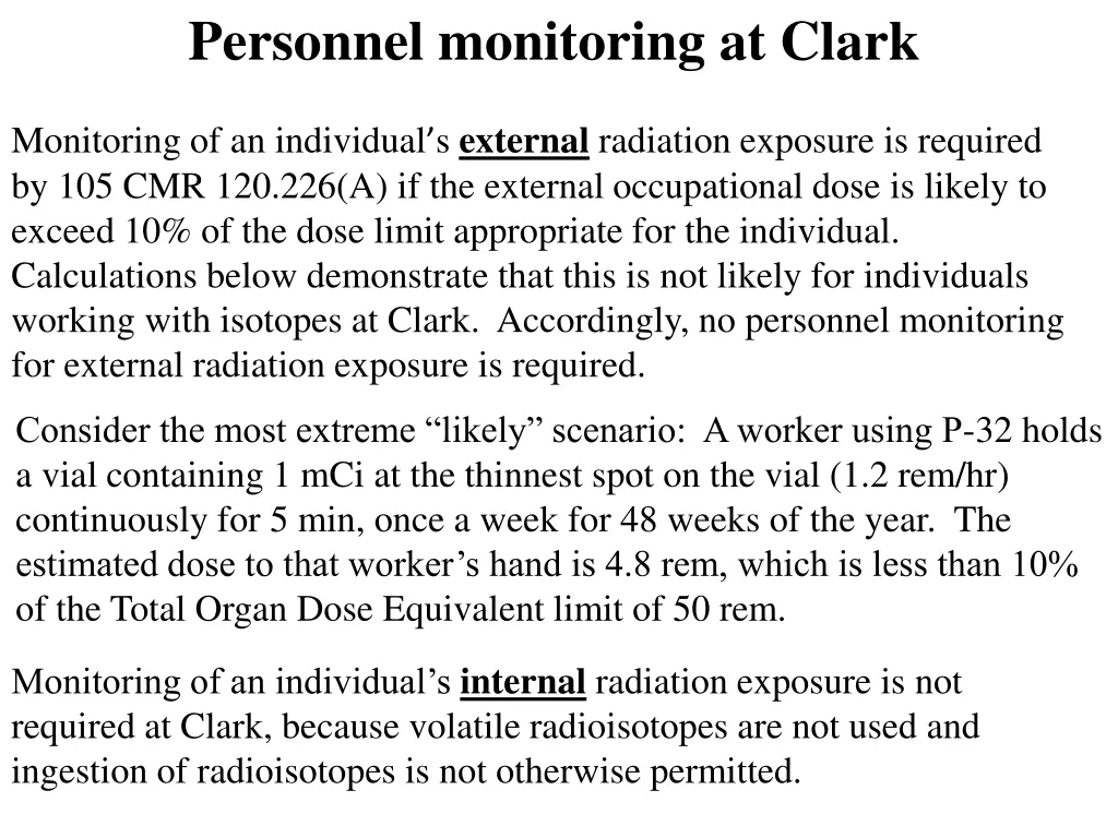 personnel monitoring at clark