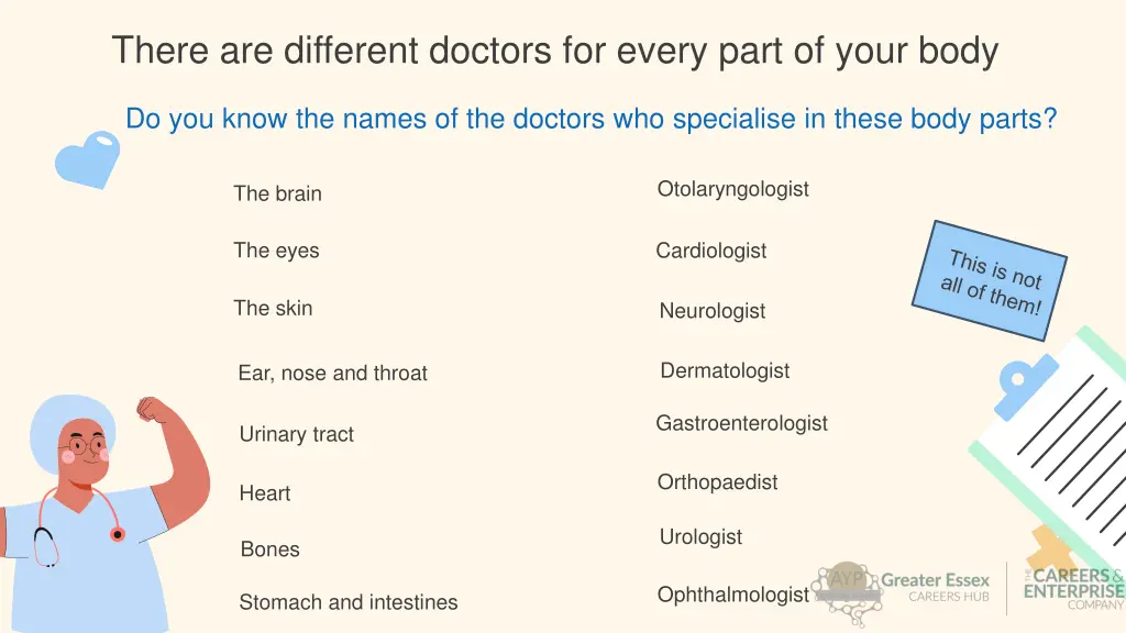 there are different doctors for every part